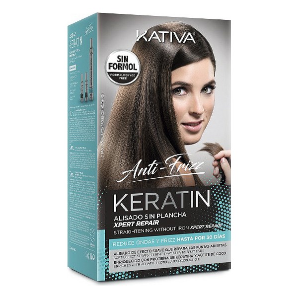 Tratament Capilar pentru Întinderea Părului Keratin Anti-frizz Post Kativa (3 pcs)