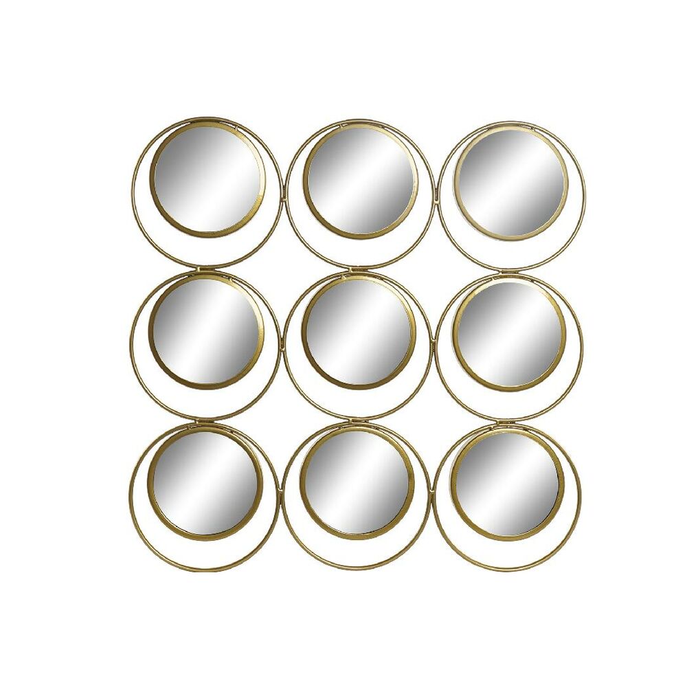 Decorațiune de Perete DKD Home Decor Oglindă Metal Cercuri (60 x 2 x 60 cm)