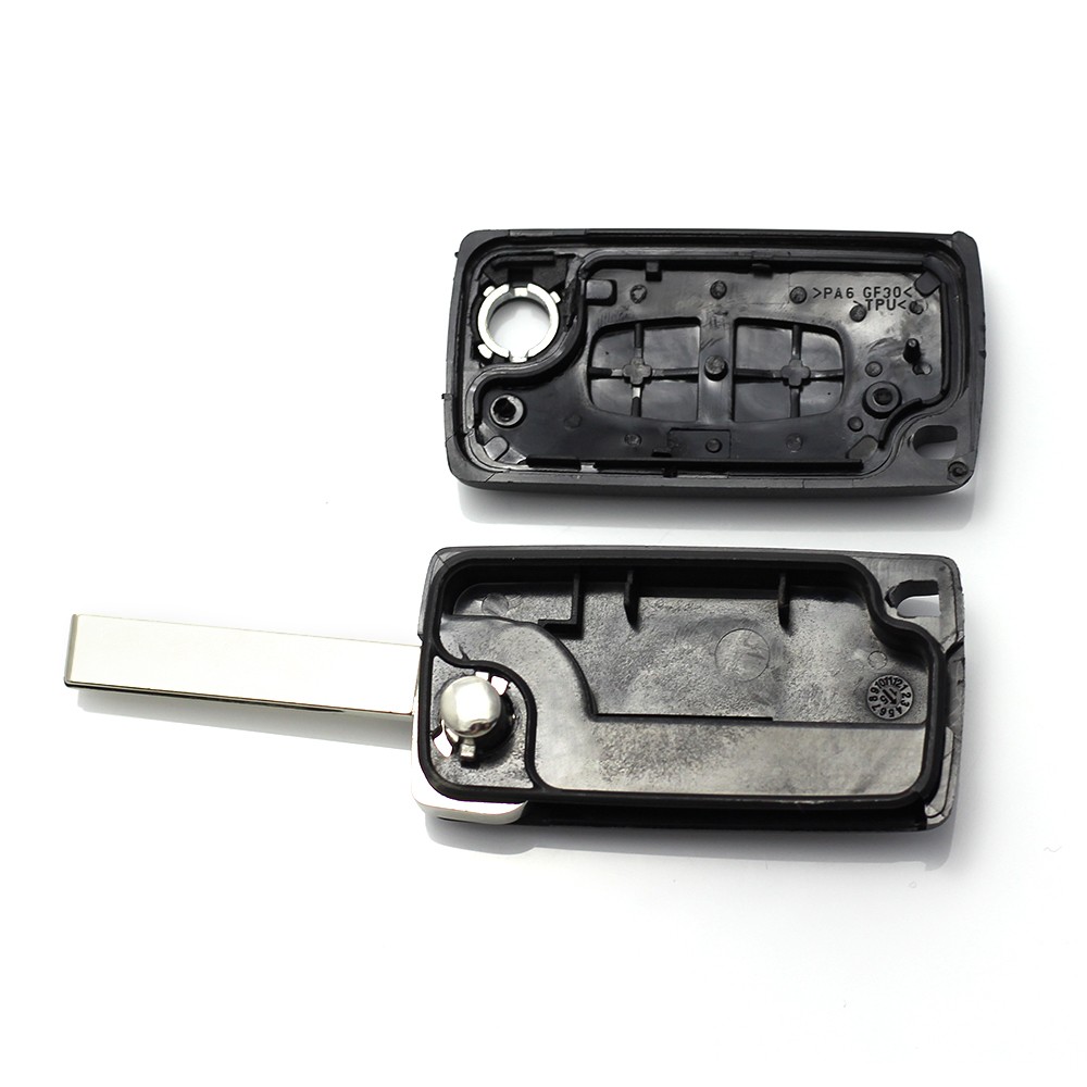 Citroen / Peugeot 307 - Carcasa tip cheie briceag cu 2 butoane, lama VA2-SH2 fara suport baterie